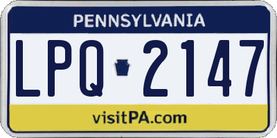PA license plate LPQ2147