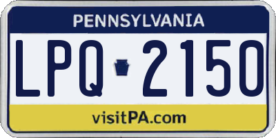 PA license plate LPQ2150