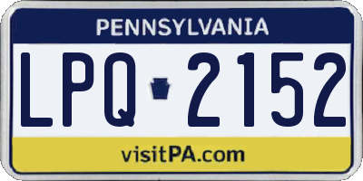 PA license plate LPQ2152