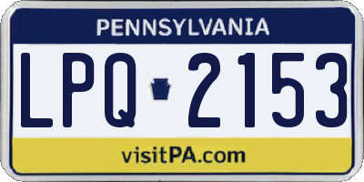 PA license plate LPQ2153