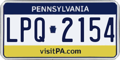 PA license plate LPQ2154