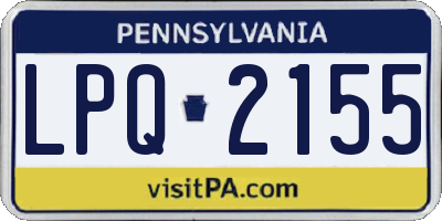 PA license plate LPQ2155