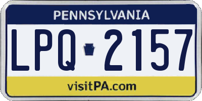 PA license plate LPQ2157