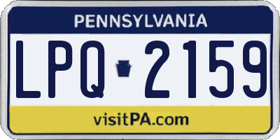 PA license plate LPQ2159