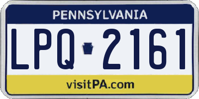 PA license plate LPQ2161
