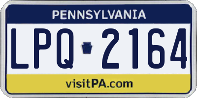 PA license plate LPQ2164