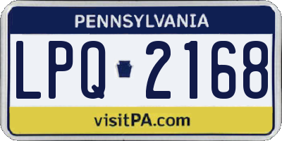 PA license plate LPQ2168