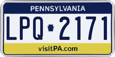 PA license plate LPQ2171