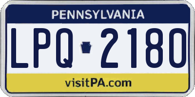 PA license plate LPQ2180