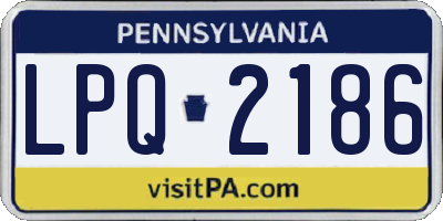 PA license plate LPQ2186