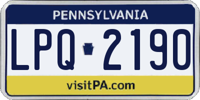 PA license plate LPQ2190
