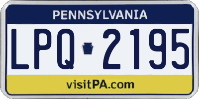 PA license plate LPQ2195