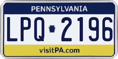 PA license plate LPQ2196