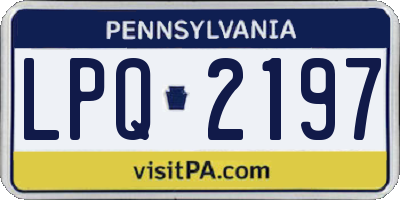 PA license plate LPQ2197