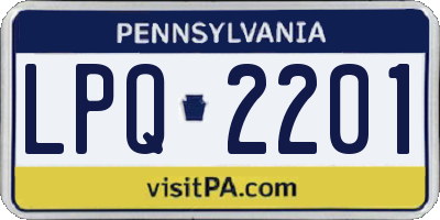 PA license plate LPQ2201