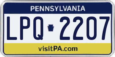 PA license plate LPQ2207