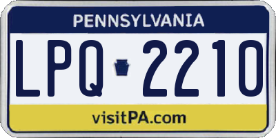 PA license plate LPQ2210