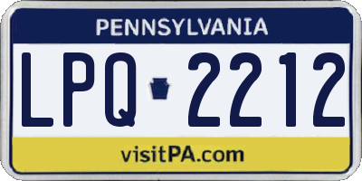 PA license plate LPQ2212