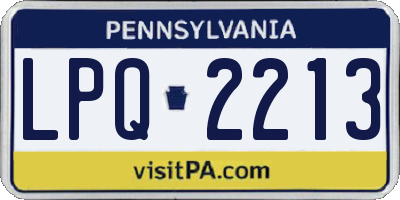 PA license plate LPQ2213