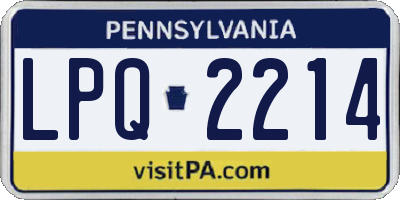 PA license plate LPQ2214