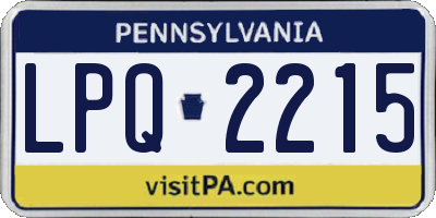 PA license plate LPQ2215