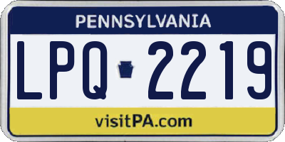 PA license plate LPQ2219