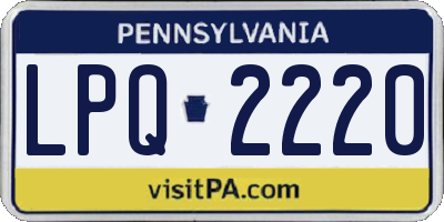 PA license plate LPQ2220