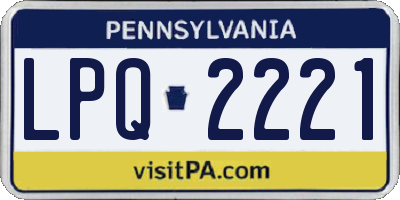 PA license plate LPQ2221