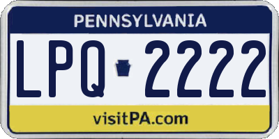 PA license plate LPQ2222