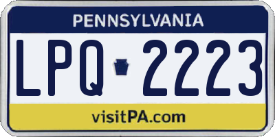 PA license plate LPQ2223