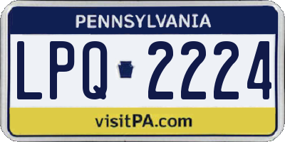 PA license plate LPQ2224