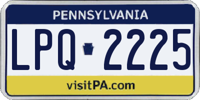 PA license plate LPQ2225