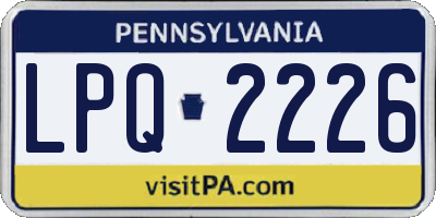 PA license plate LPQ2226
