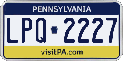 PA license plate LPQ2227