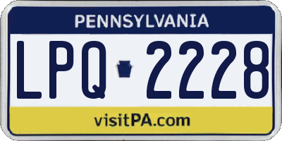 PA license plate LPQ2228