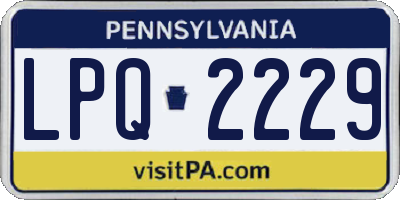 PA license plate LPQ2229