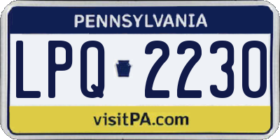 PA license plate LPQ2230