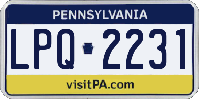 PA license plate LPQ2231