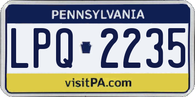 PA license plate LPQ2235