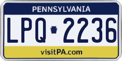 PA license plate LPQ2236