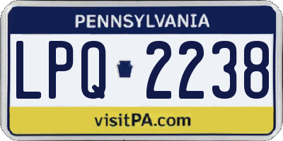 PA license plate LPQ2238