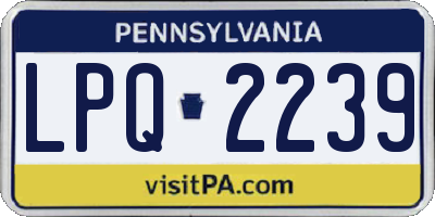 PA license plate LPQ2239