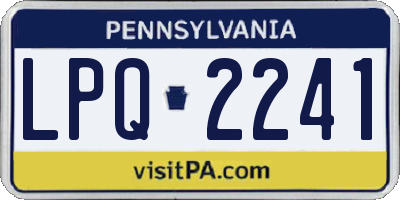 PA license plate LPQ2241