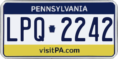 PA license plate LPQ2242