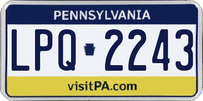 PA license plate LPQ2243