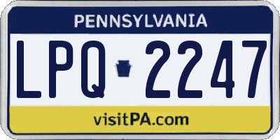PA license plate LPQ2247