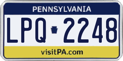 PA license plate LPQ2248