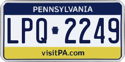 PA license plate LPQ2249