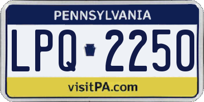 PA license plate LPQ2250