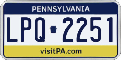 PA license plate LPQ2251
